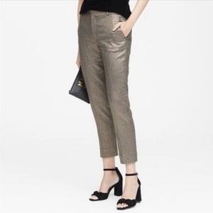 BANANA REPUBLIC Avery Petite Cropped Metallic Gold  Pants—SZ. 2P